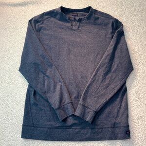 Good Man Brand Stretch Split Neck Long Sleeve Tee Shirt Heather Charcoal XL